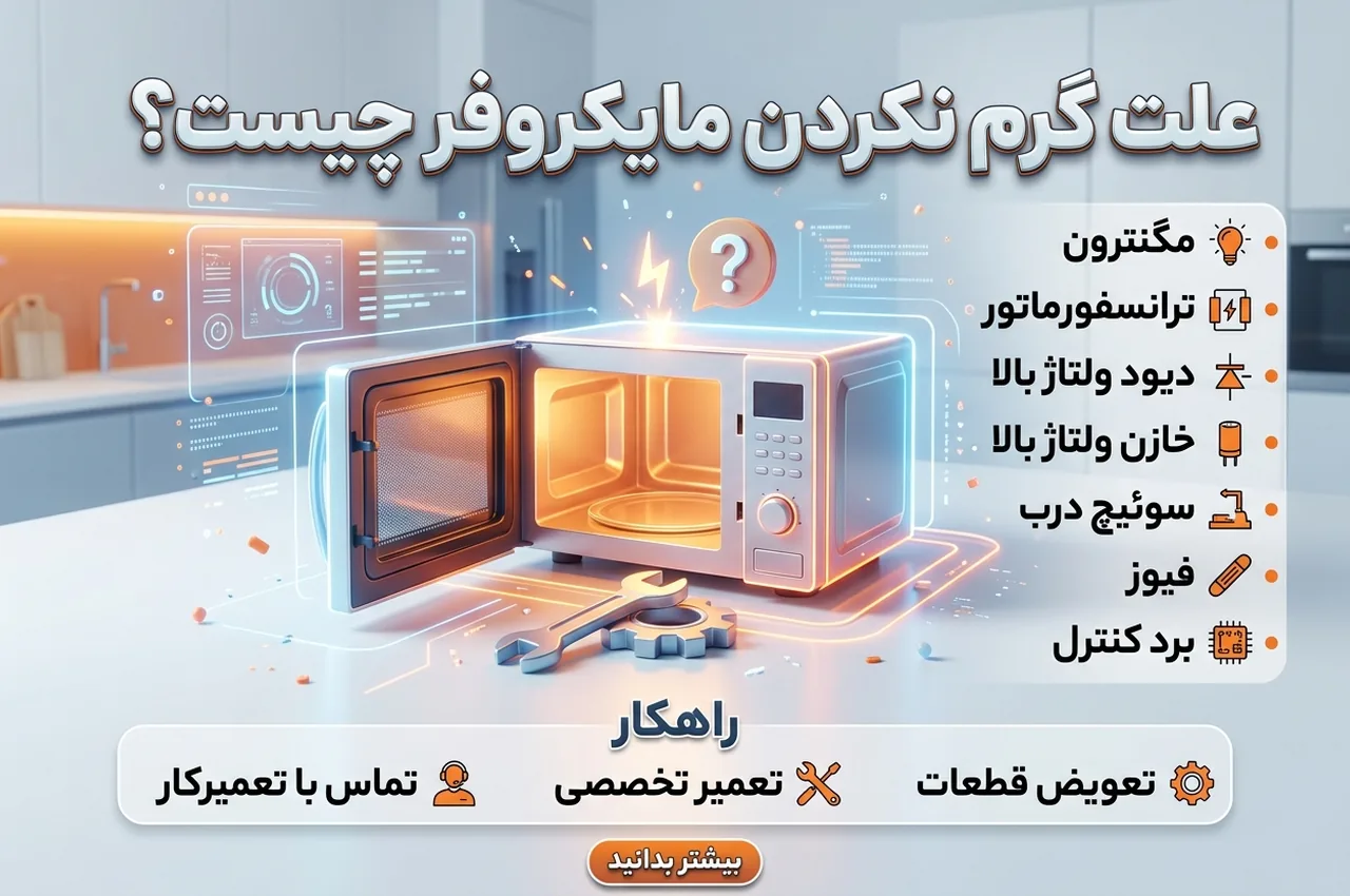 علت گرم نکردن مایکروفر