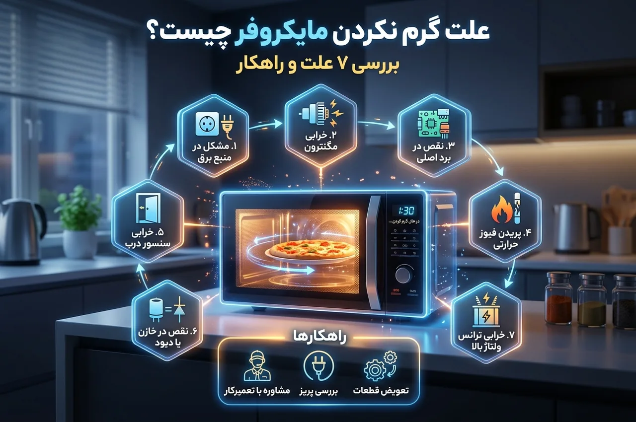 تنظیمات اشتباه هم می‌تواند باعث گرم نشدن غذا شود